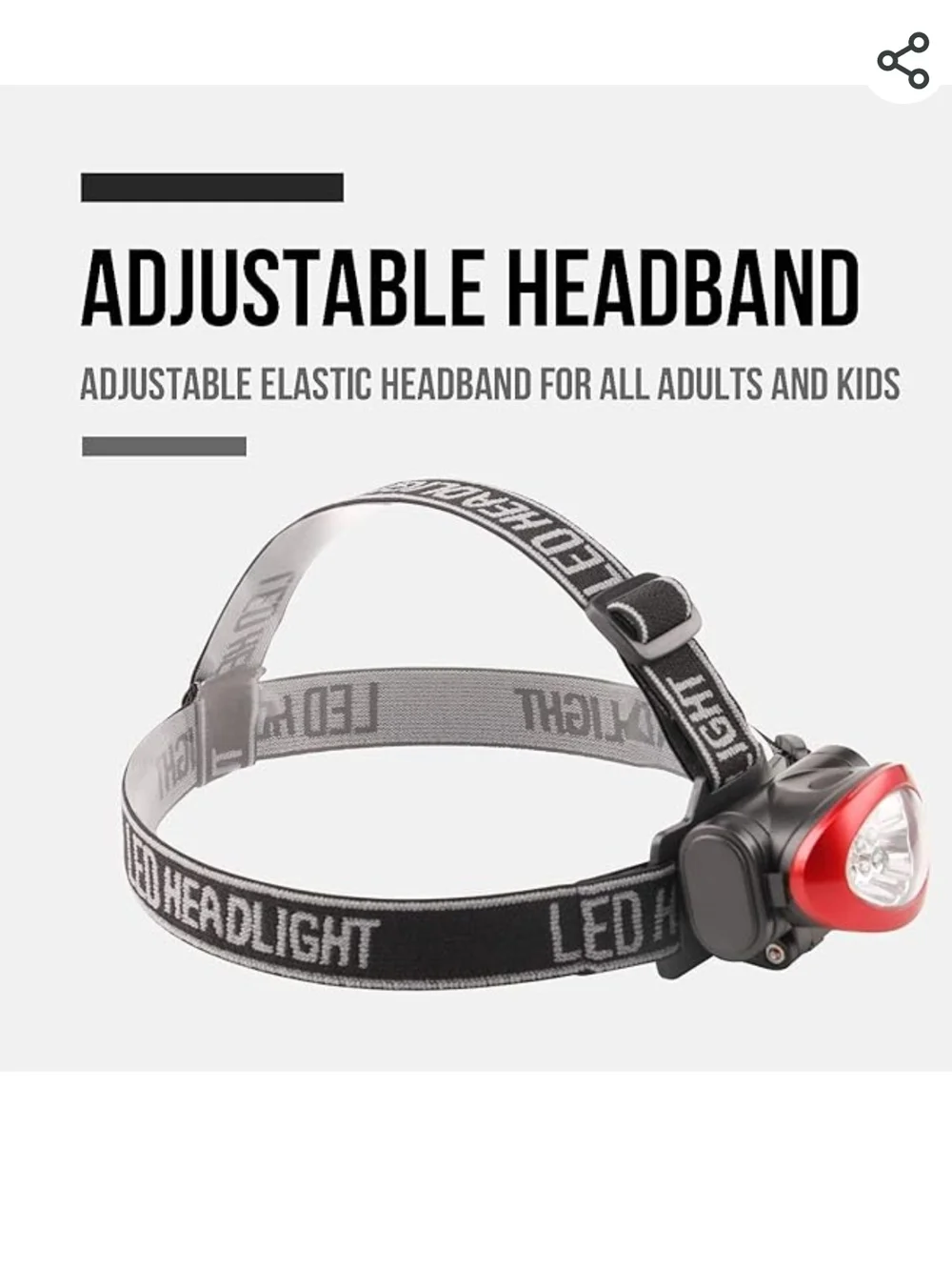 1 Pc Headlamp 12 LED 3 Mode Red Or Black Portable Head Lamp Flashlight (34)